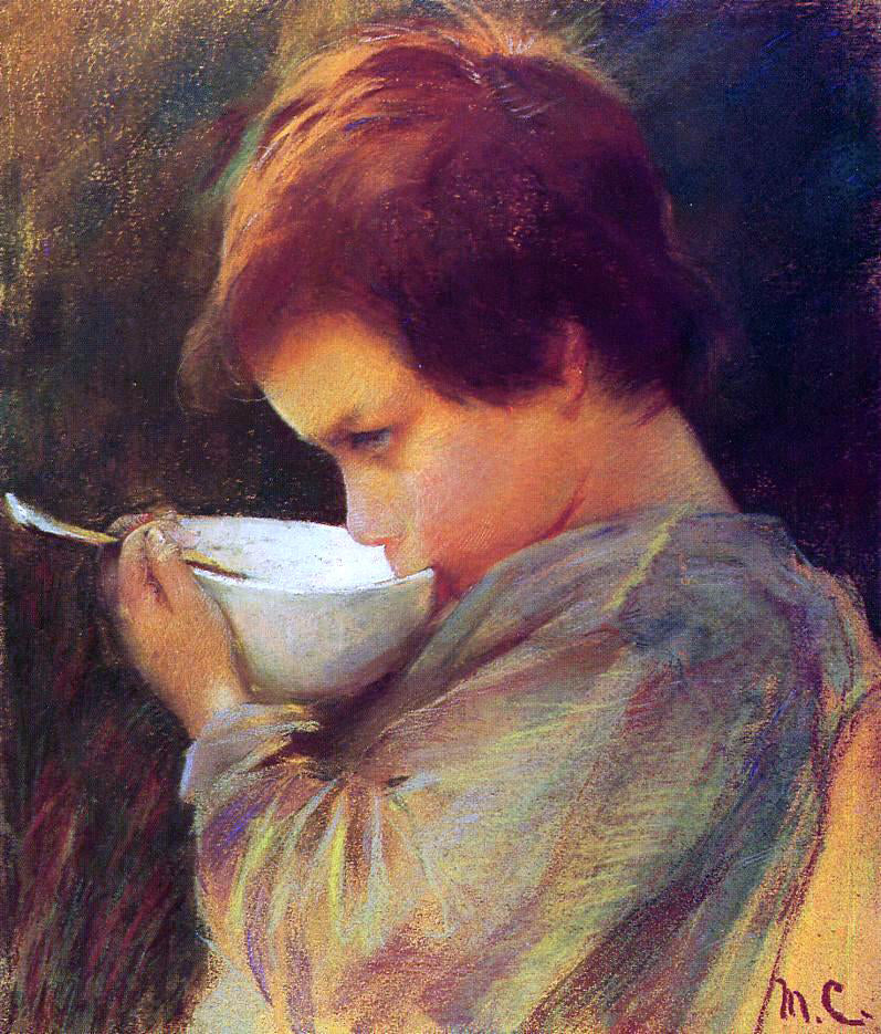 Mary Cassatt Child Drinking Milk - Hand Painted Oil Painting