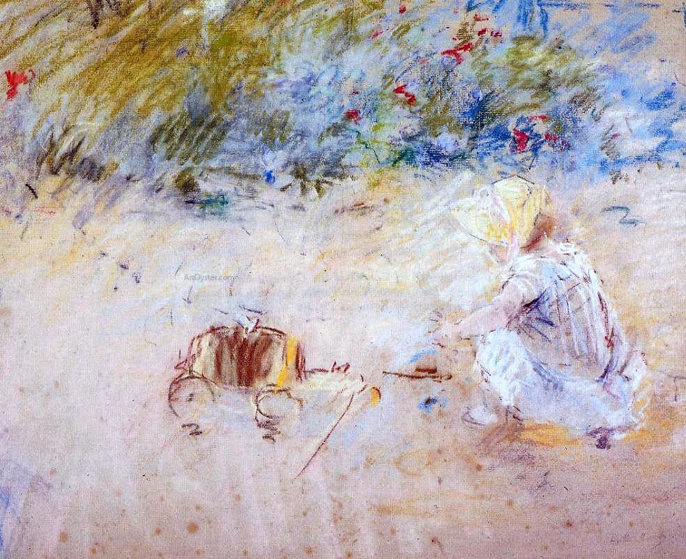  Berthe Morisot Child Playing in the Garden - Hand Painted Oil Painting