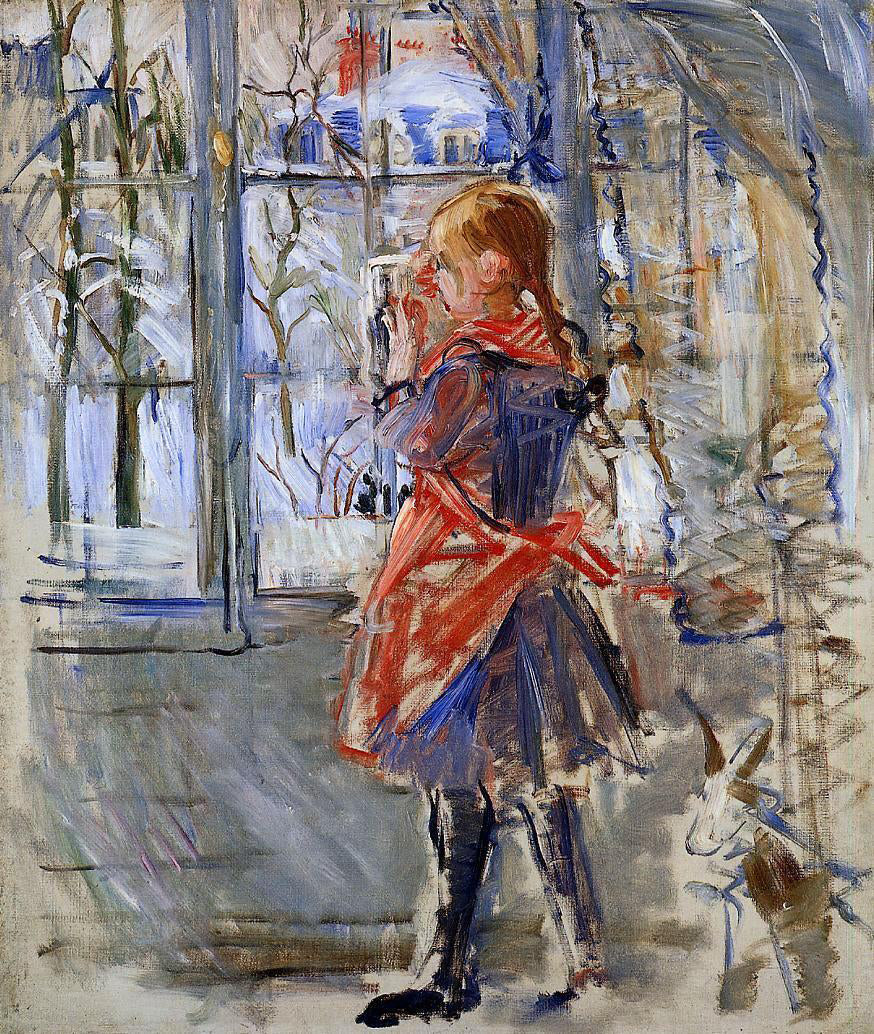 Berthe Morisot Child with a Red Apron - Hand Painted Oil Painting