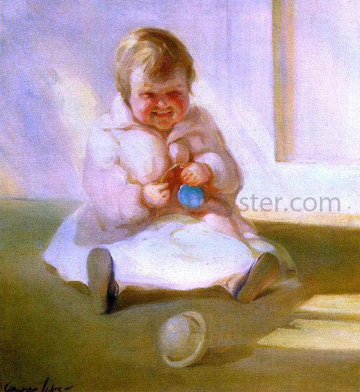 George Luks Child with a Toy - Hand Painted Oil Painting