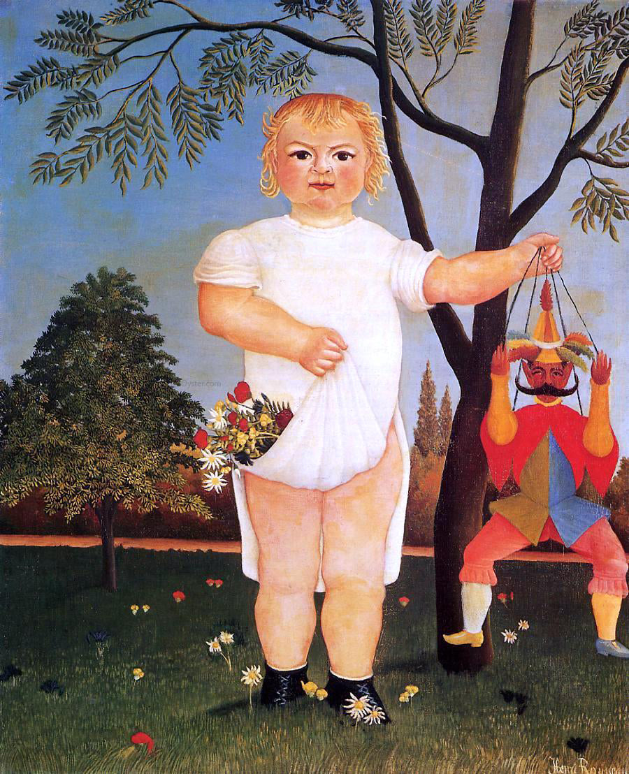 Henri Rousseau Child with Puppet (also known as To Celebrate the Baby) - Hand Painted Oil Painting
