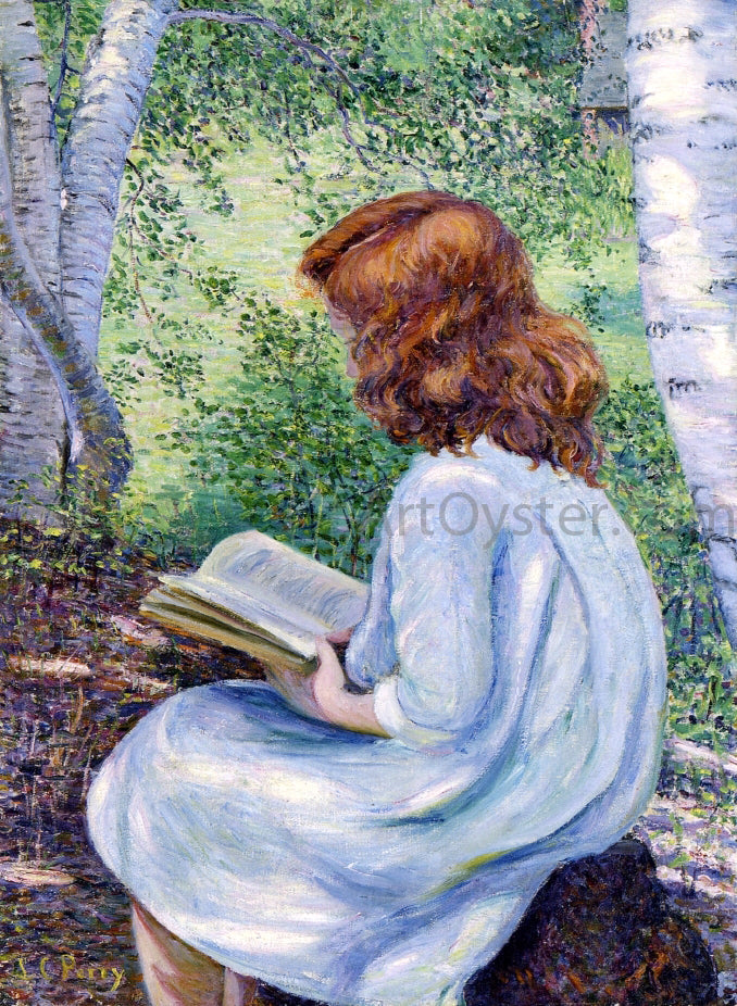 Lilla Cabot Perry Child with Red Hair Reading - Hand Painted Oil Painting
