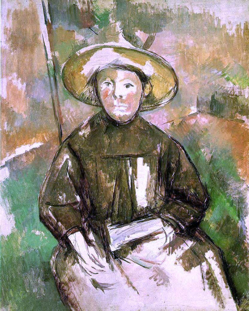 Paul Cezanne Child with Straw Hat - Hand Painted Oil Painting