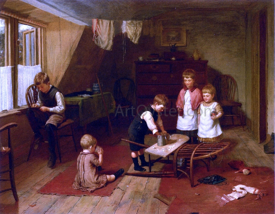 Harry Brooker Children at Play - Hand Painted Oil Painting