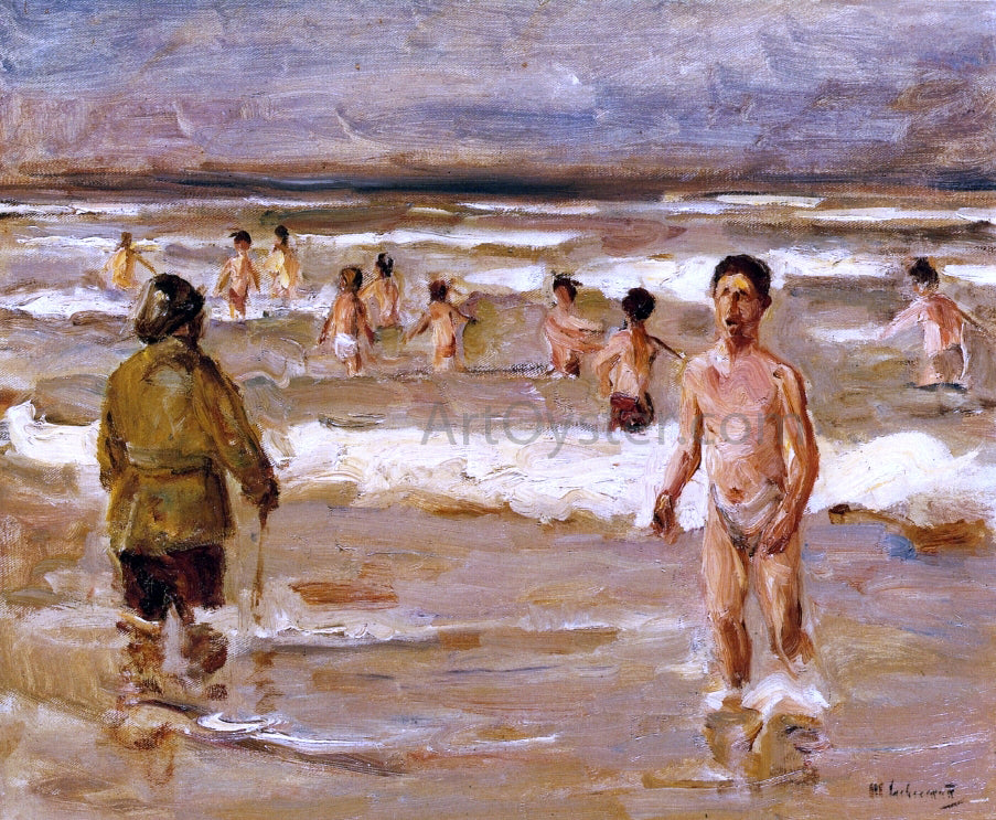 Max Liebermann Children Bathing in the Sea - Hand Painted Oil Painting