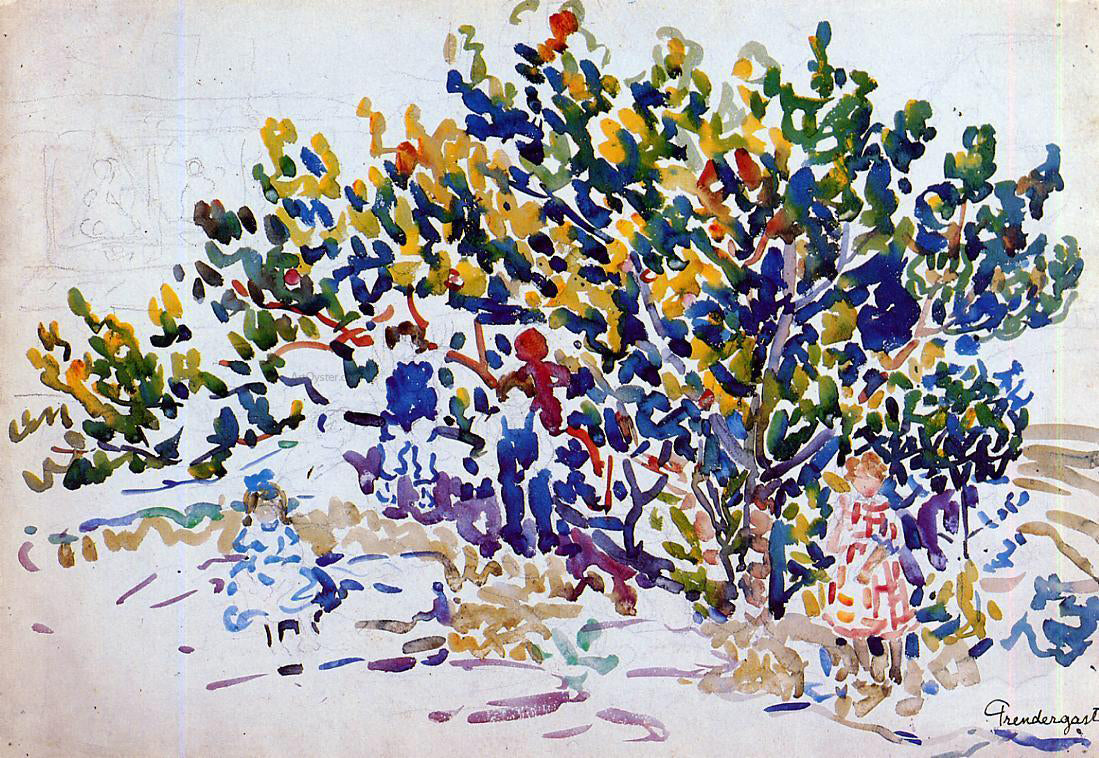 Maurice Prendergast Children in the Tree - Hand Painted Oil Painting