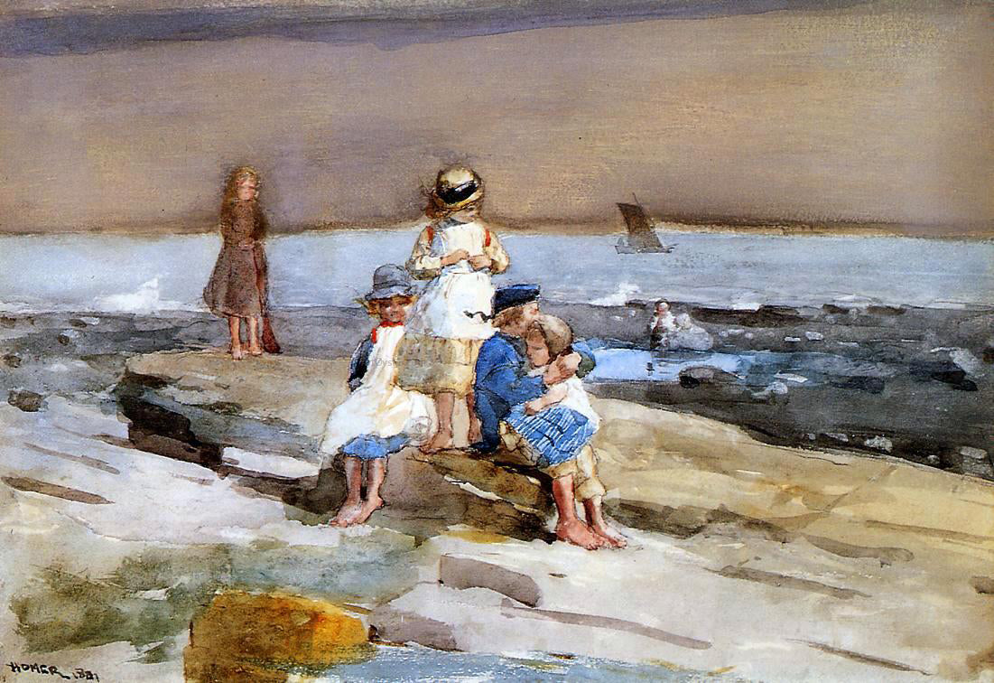 Winslow Homer Children on the Beach - Hand Painted Oil Painting