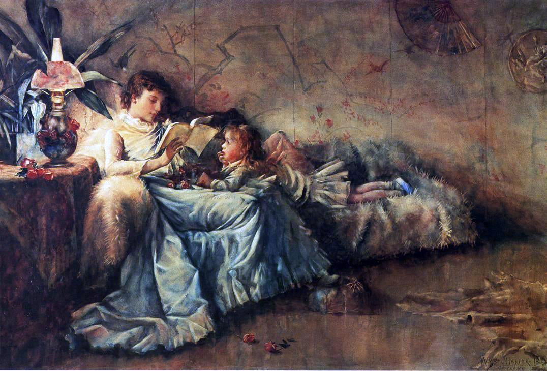 William John Harper Children's Hour - Hand Painted Oil Painting