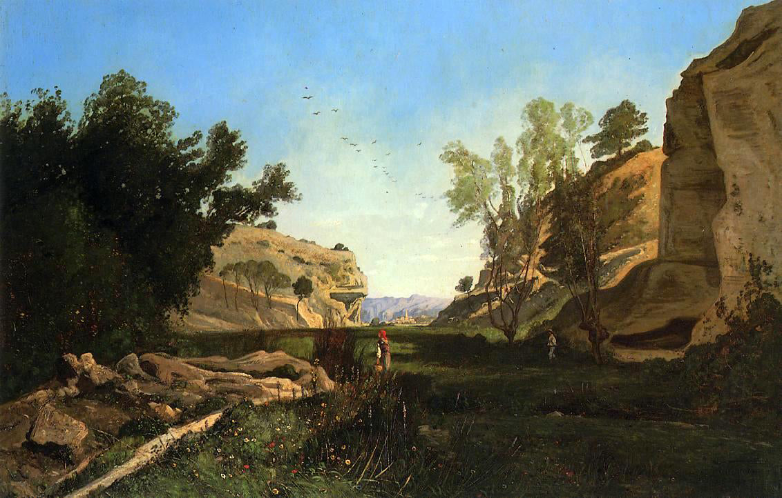Paul-Camille Guigou Chinchin Valley at Ile-sur-la-Sourgue, Vacluse - Hand Painted Oil Painting