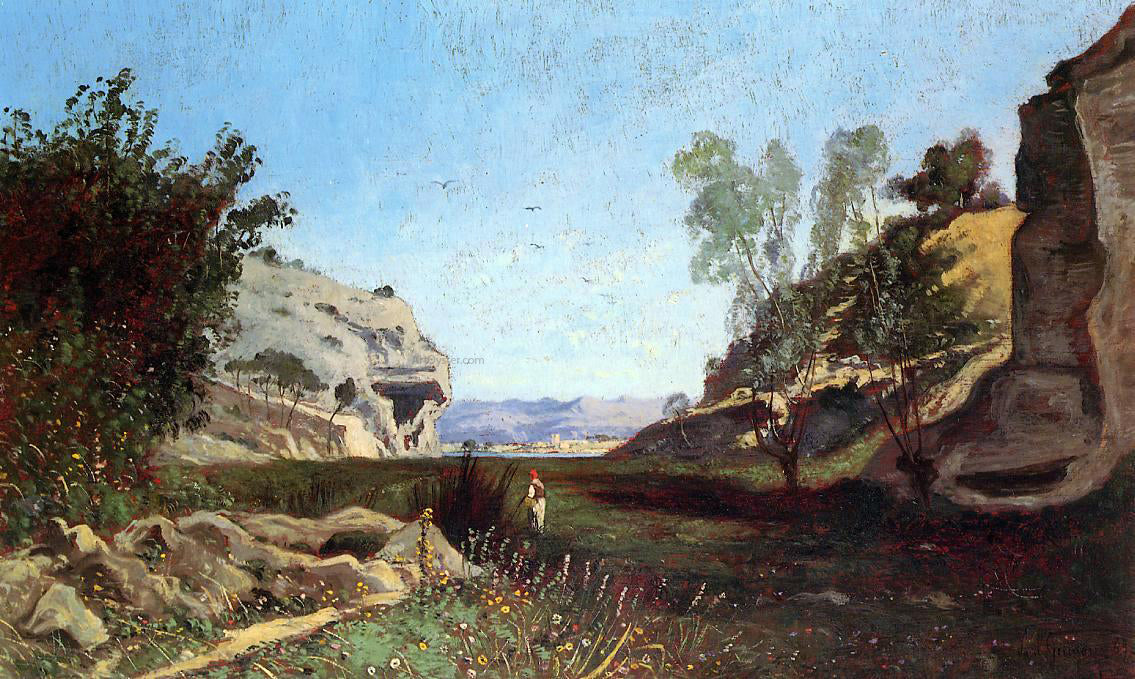 Paul-Camille Guigou Chinchin Valley at Ile-sur-Sorgue, Vacluse - Hand Painted Oil Painting