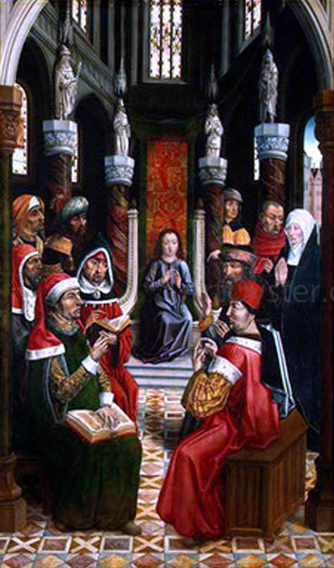 Master catholic Kings Christ among the Doctors - Hand Painted Oil Painting