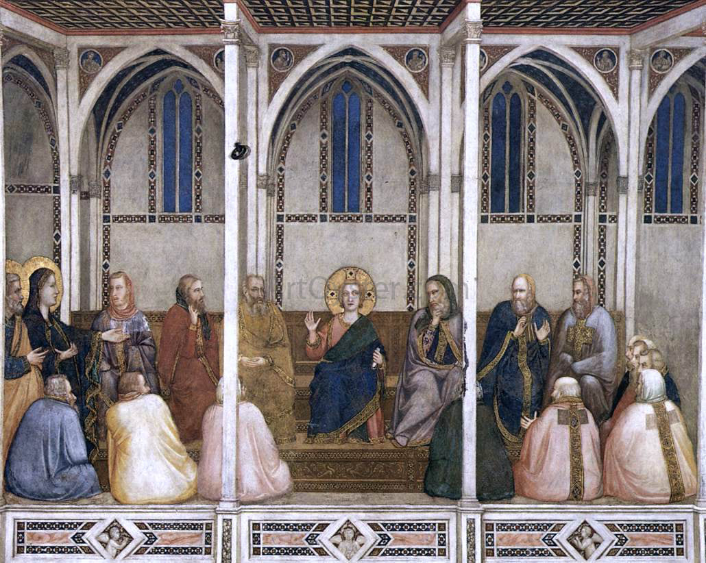 Giotto Di Bondone Christ Among the Doctors (North transept, Lower Church, San Francesco, Assisi) - Hand Painted Oil Painting