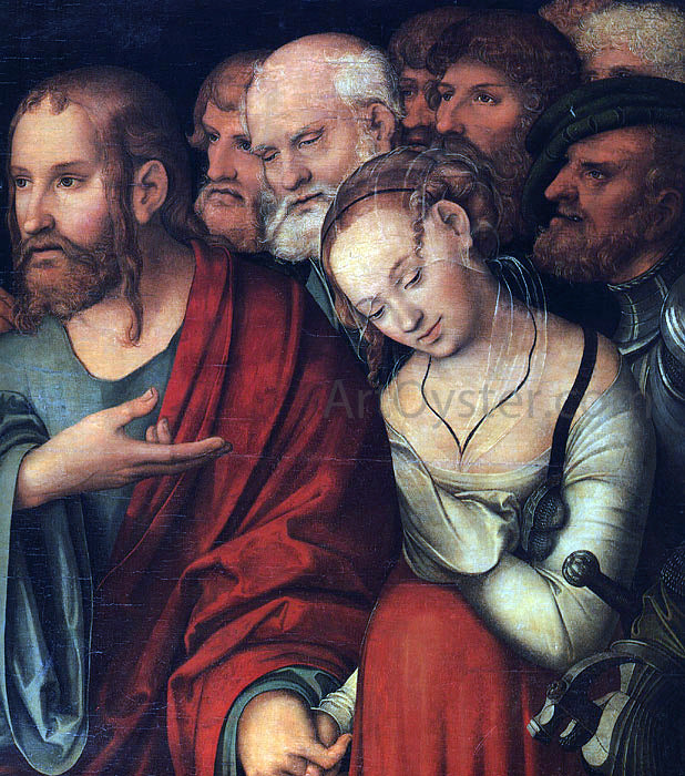 The Younger Lucas Cranach Christ and the Fallen Woman - Hand Painted Oil Painting