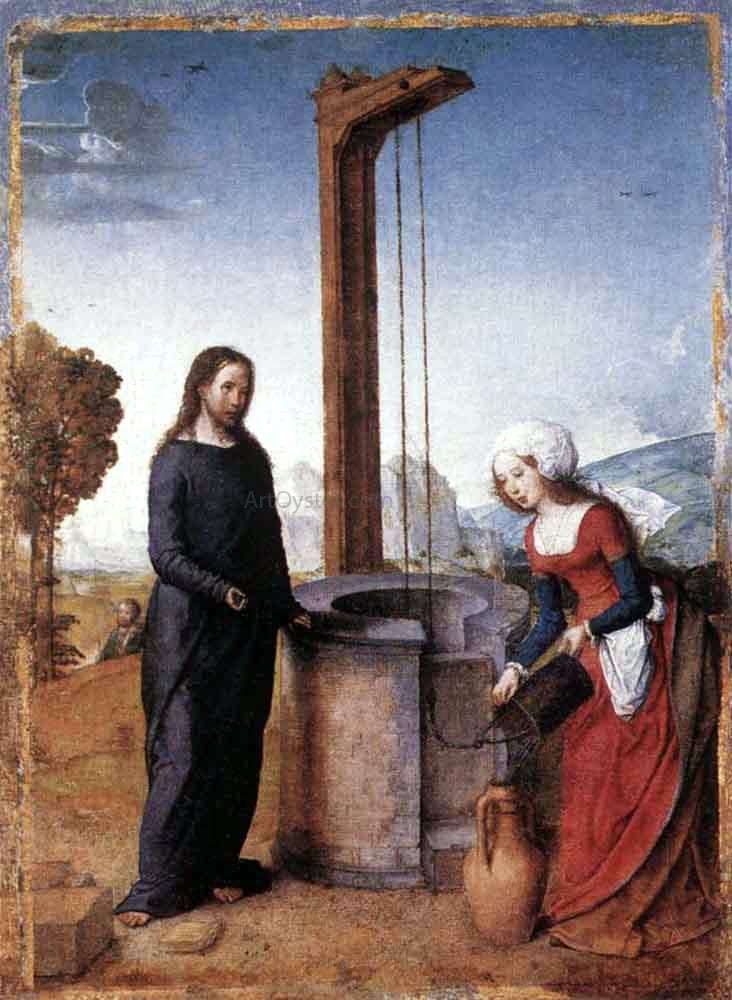 Juan De Flandes Christ and the Woman of Samaria - Hand Painted Oil Painting