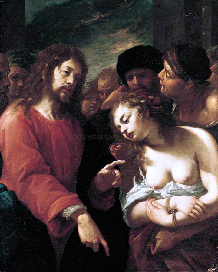 Giuseppe Nuvolone Christ and the Woman Taken in Adultery - Hand Painted Oil Painting