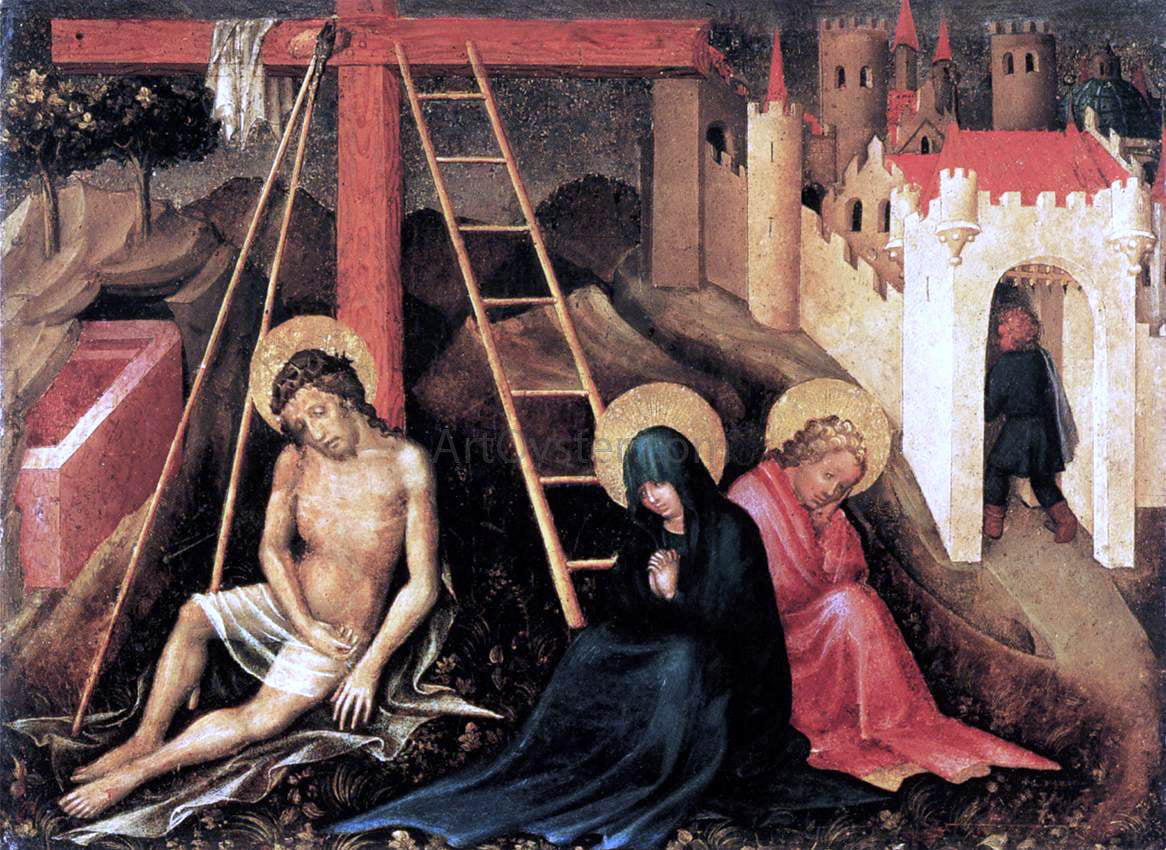 Unknown Austrian Masters Christ as Man of Sorrow below the Cross - Hand Painted Oil Painting
