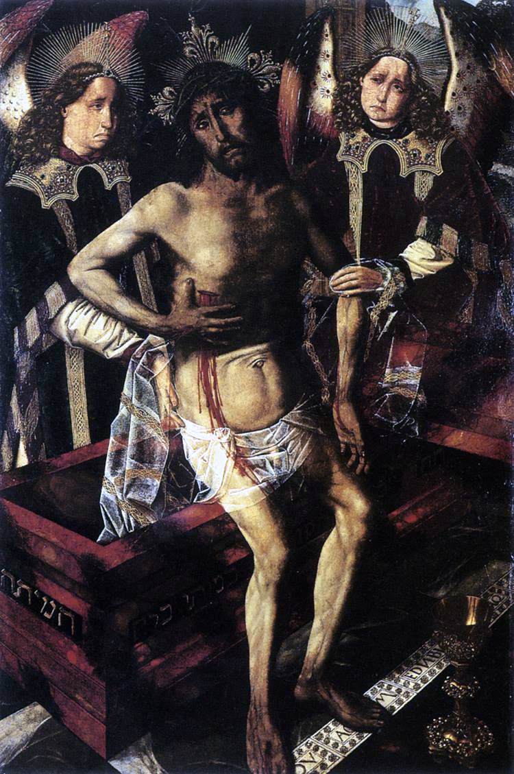 Bartolome Bermejo Christ at the Tomb Supported by Two Angels - Hand Painted Oil Painting