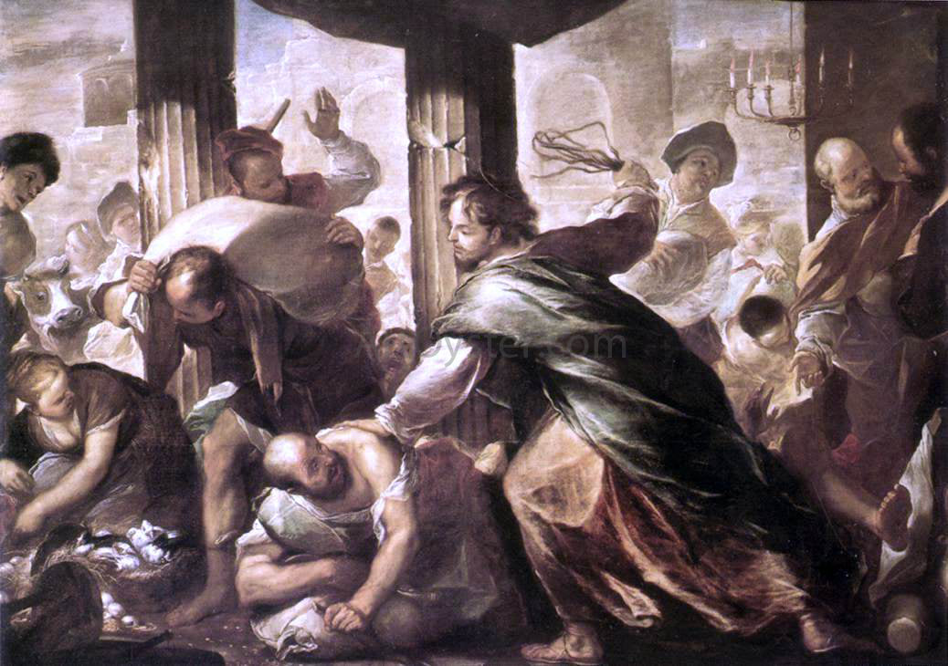 Luca Giordano Christ Cleansing the Temple - Hand Painted Oil Painting