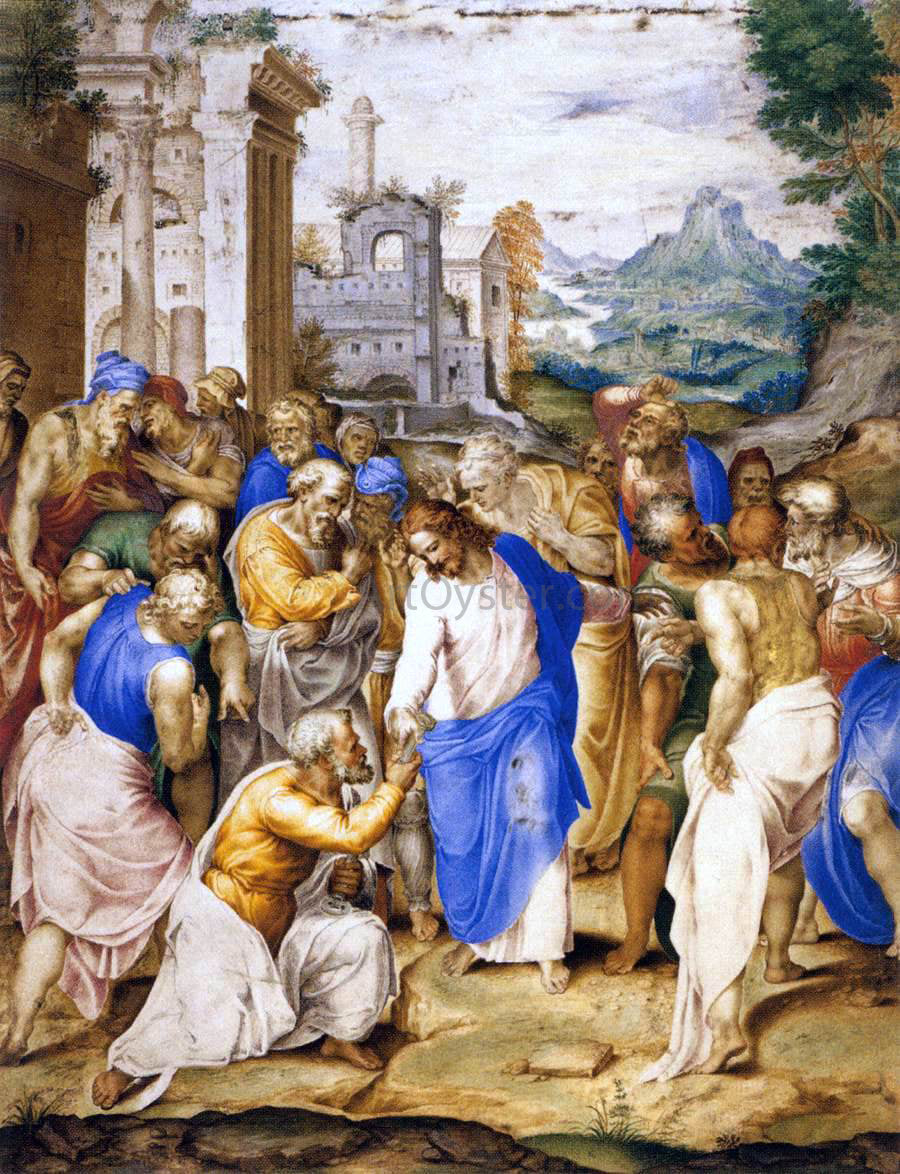 Giovanni Battista Castello Christ Giving the Keys to St Peter - Hand Painted Oil Painting