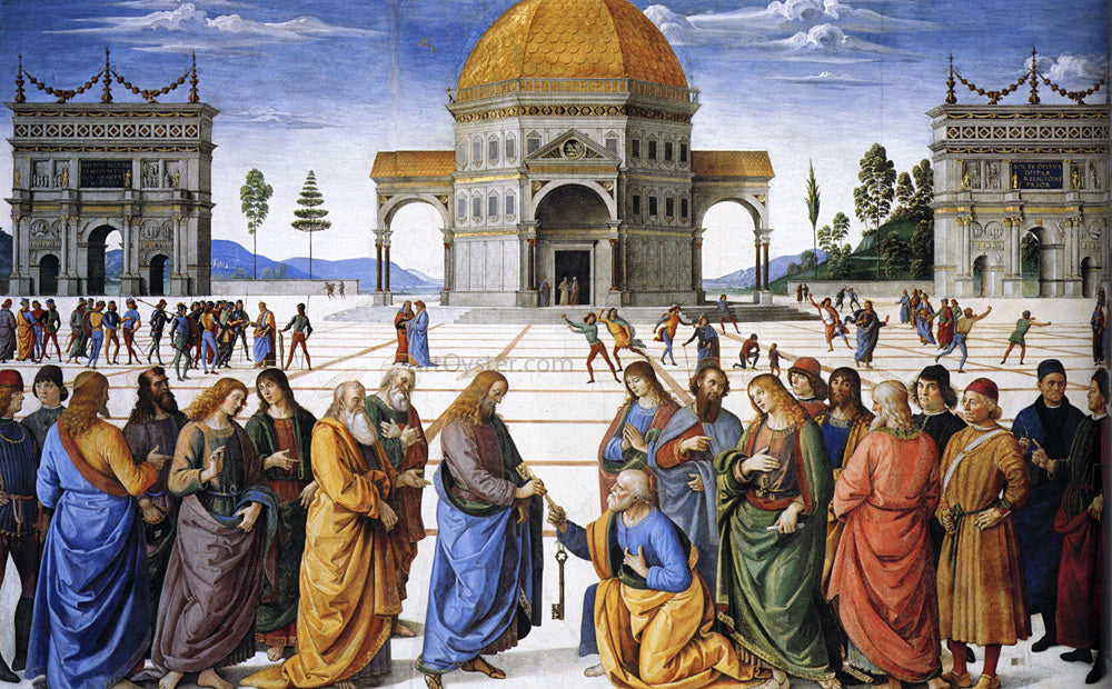 Pietro Perugino Christ Handing the Keys to St. Peter - Hand Painted Oil Painting
