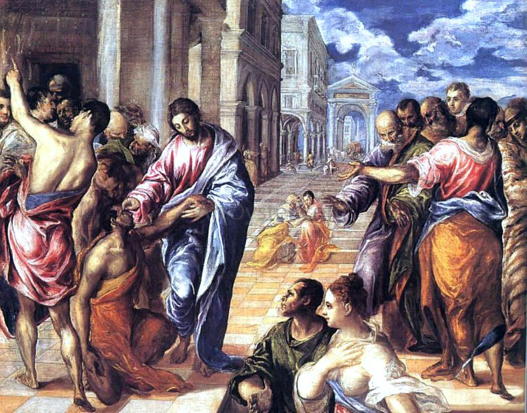 El Greco Christ Healing the Blind - Hand Painted Oil Painting