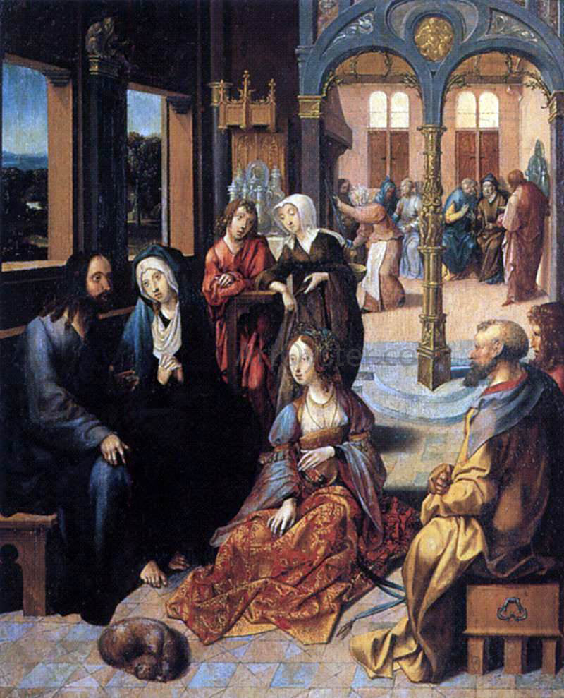 Cornelis Engebrechtsz Christ in the House of Martha and Mary - Hand Painted Oil Painting