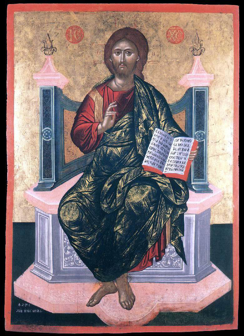 Elias Moskos Christ Pantocrator - Hand Painted Oil Painting