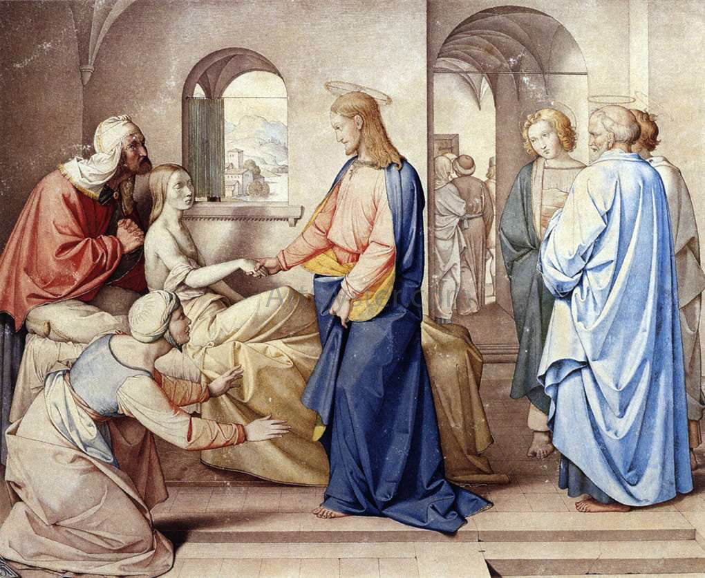 Johann Friedrich Overbeck Christ Resurrects the Daughter of Jairus - Hand Painted Oil Painting