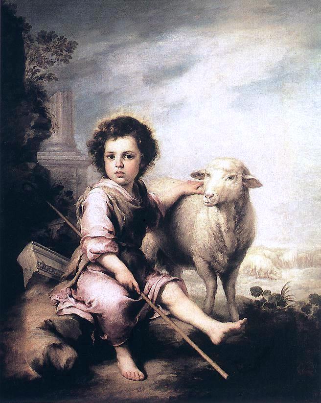 Bartolome Esteban Murillo Christ the Good Shepherd - Hand Painted Oil Painting