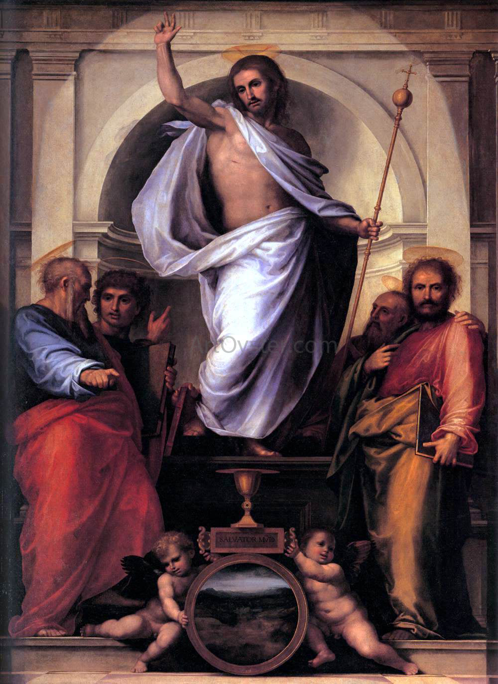 Fra Bartolomeo Christ with the Four Evangelists - Hand Painted Oil Painting