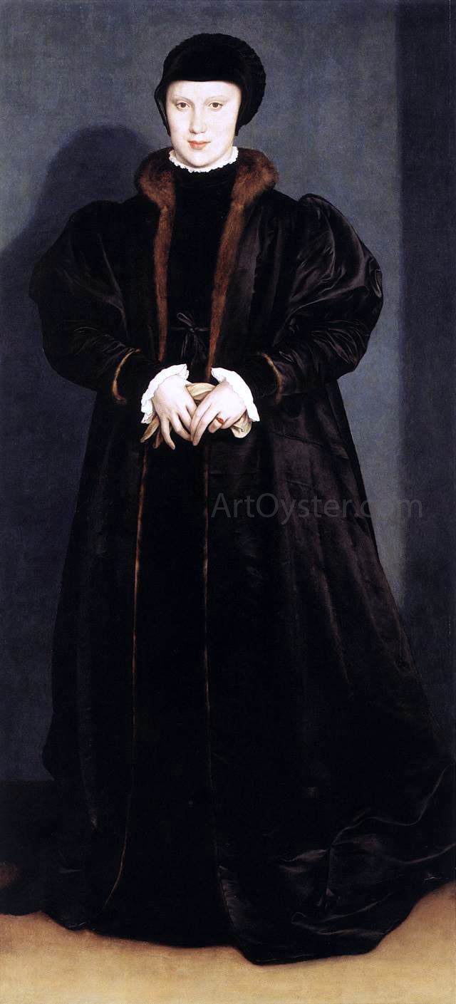 The Younger Hans Holbein Christina of Denmark, Ducchess of Milan - Hand Painted Oil Painting