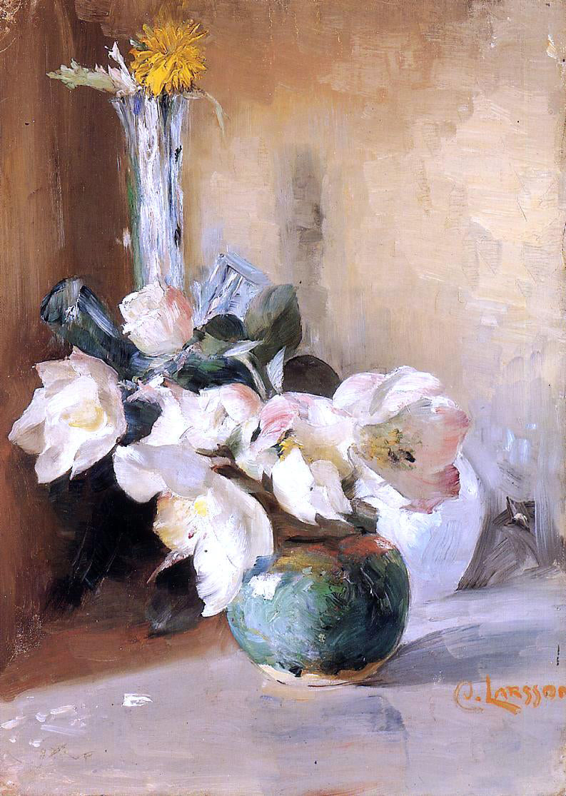 Carl Larsson Christmas Roses - Hand Painted Oil Painting