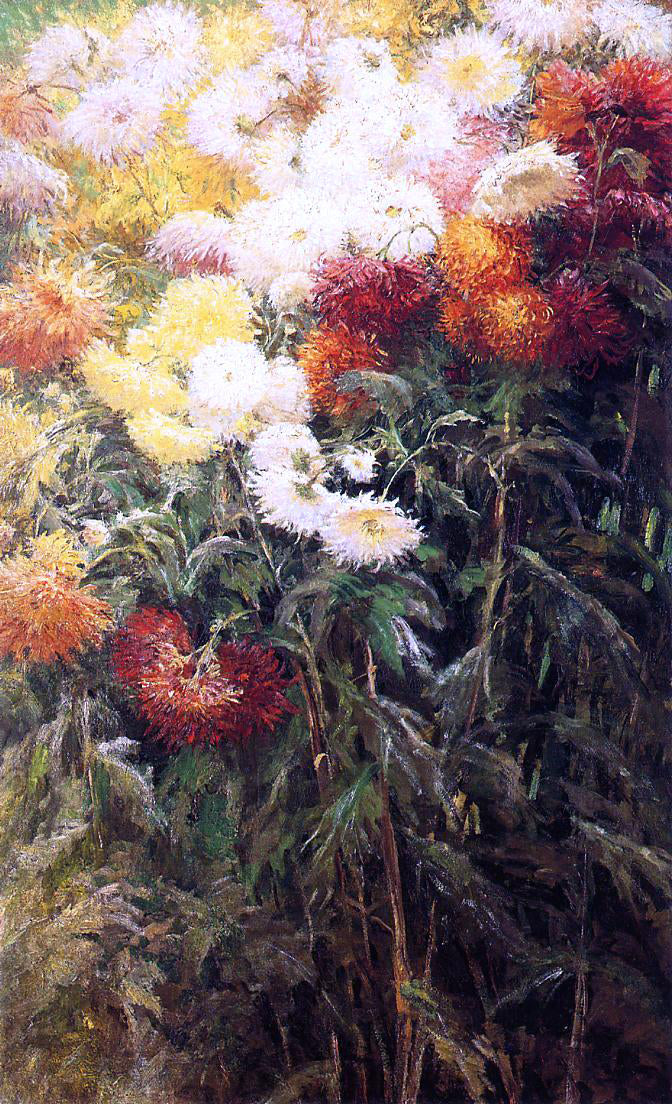 Gustave Caillebotte Chrysanthemums, Garden at Petit Gennevilliers - Hand Painted Oil Painting