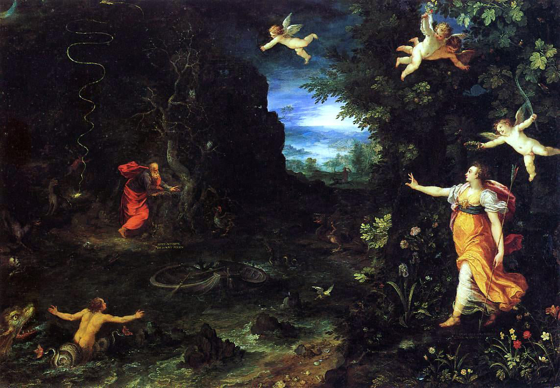 The Elder Jan Bruegel Circe and Ulysses - Hand Painted Oil Painting