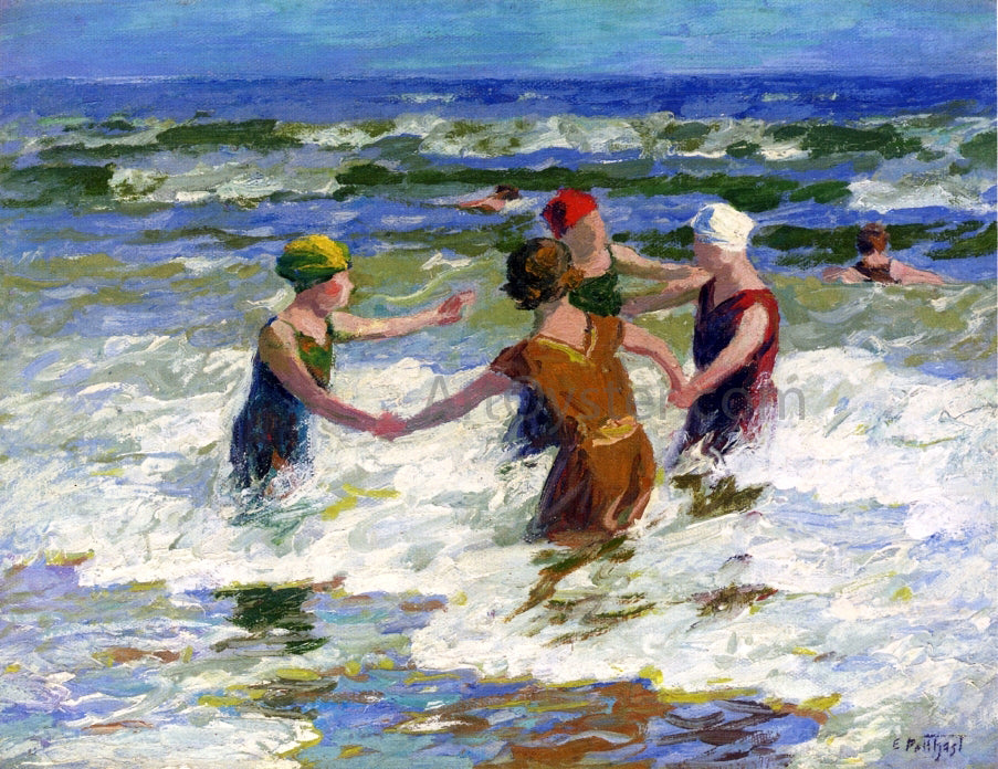 Edward Potthast Circle of Friends - Hand Painted Oil Painting