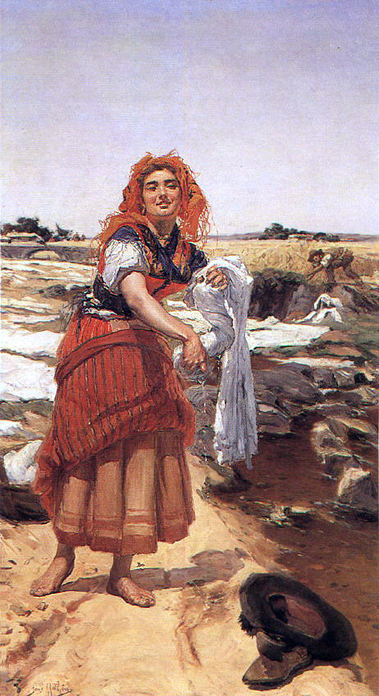 Jose Malhoa Clara - Hand Painted Oil Painting
