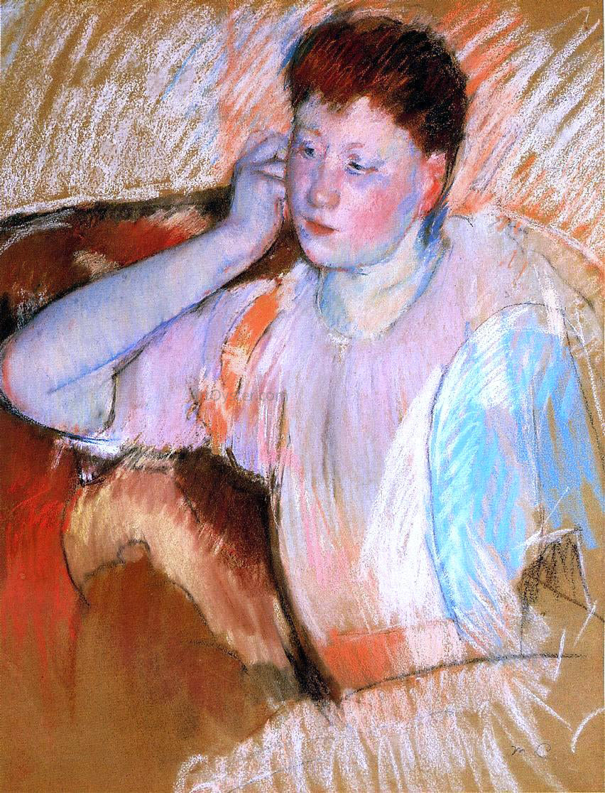 Mary Cassatt Clarissa, Turned Left, with Her Hand to Her Ear - Hand Painted Oil Painting
