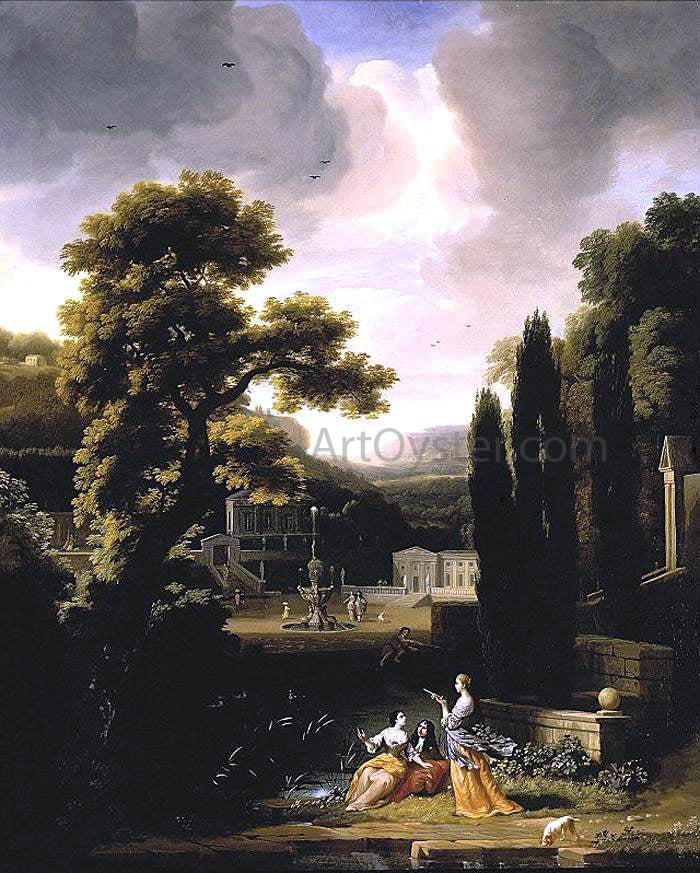 Jacob Esselens Classical Landscape with Figures - Hand Painted Oil Painting