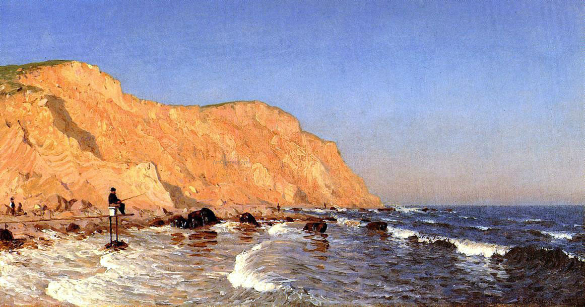 Sanford Robinson Gifford Clay Bluffs on No Man's Land - Hand Painted Oil Painting