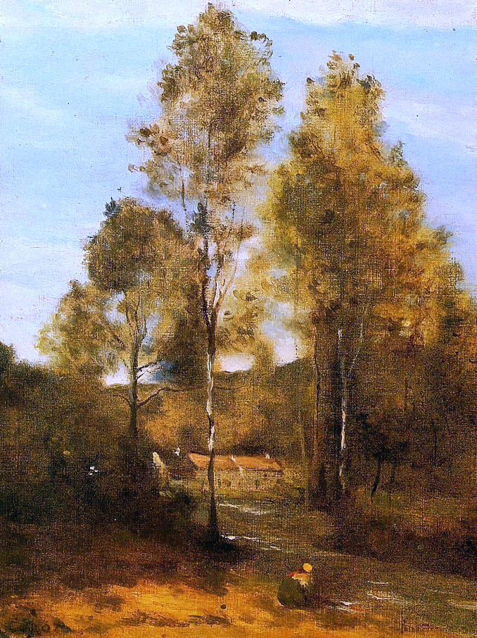 Jean-Baptiste-Camille Corot Clearing in the Bois Pierre, near at Eveaux near Chateau Thiery - Hand Painted Oil Painting