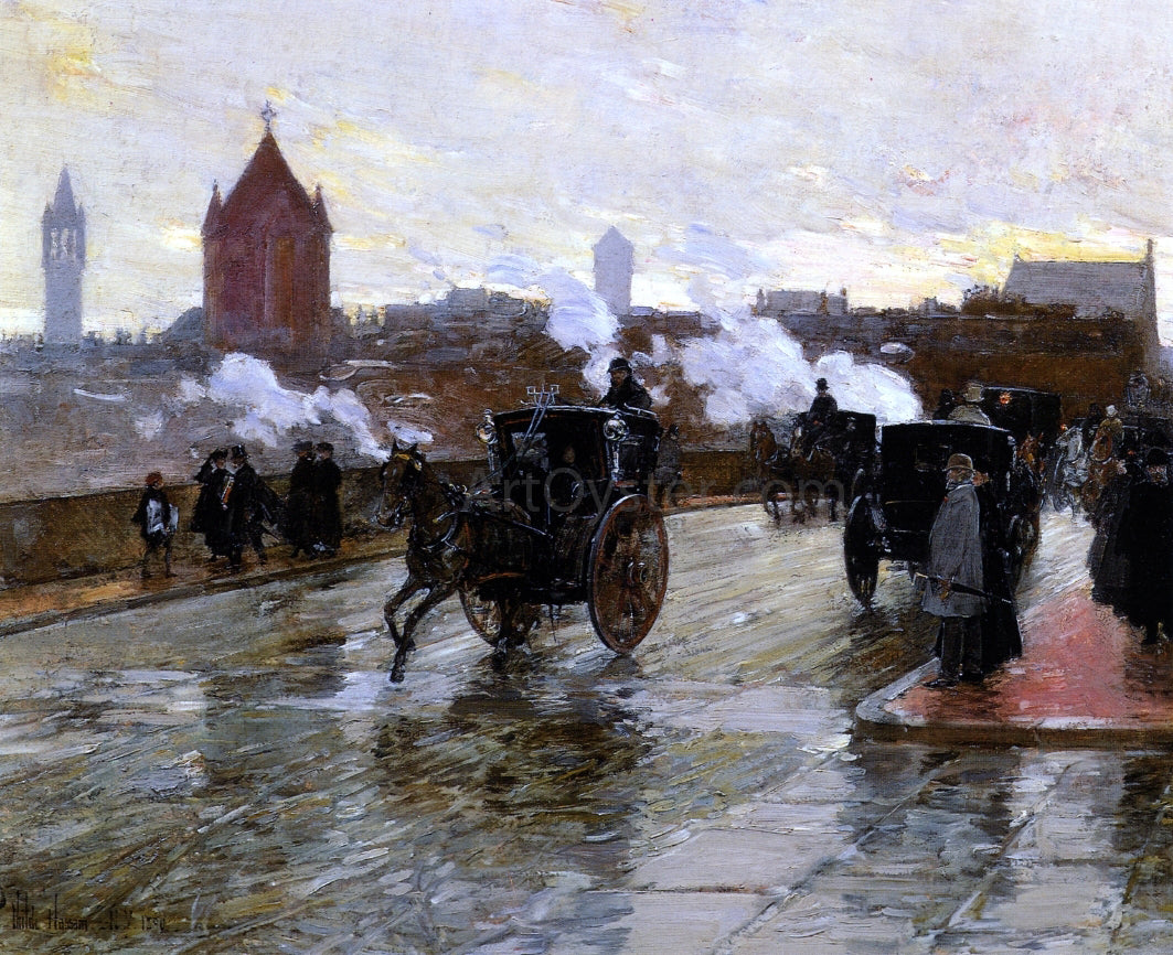 Frederick Childe Hassam Clearing Sunset (also known as Corner of Berkeley Street and Columbus Avenue) - Hand Painted Oil Painting