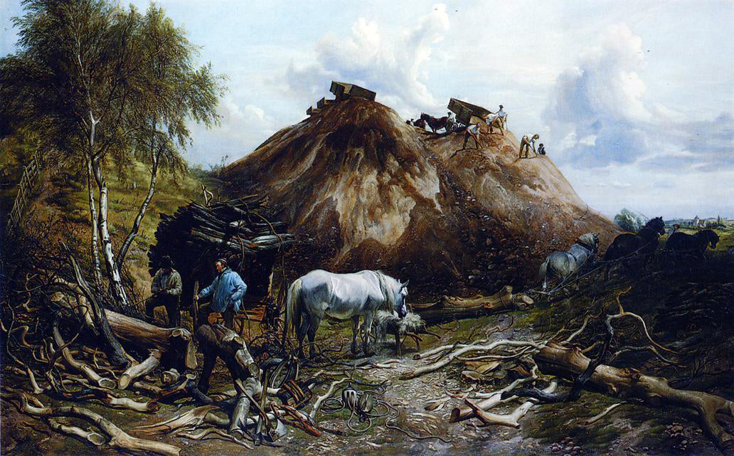  Thomas Sidney Cooper Clearing the Wood for the Iron Way - Hand Painted Oil Painting