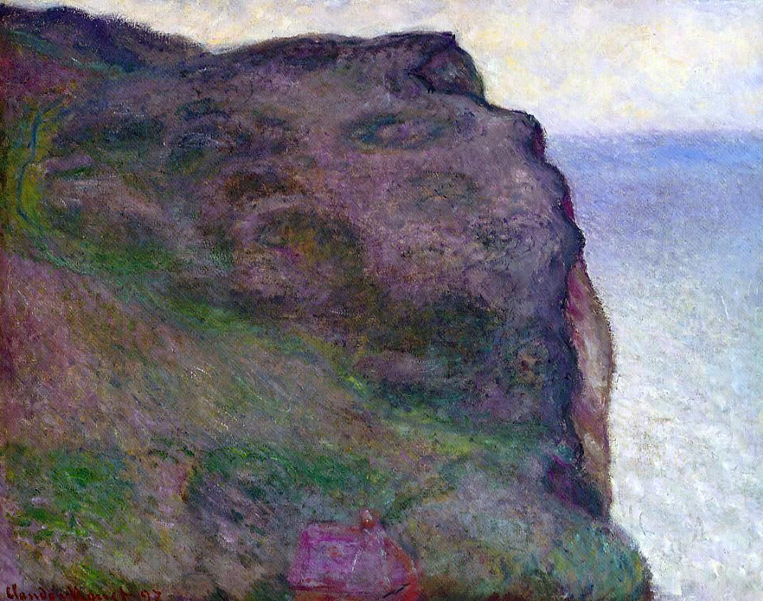 Claude Oscar Monet Cliff at Petit Ailly in Grey Weather - Hand Painted Oil Painting