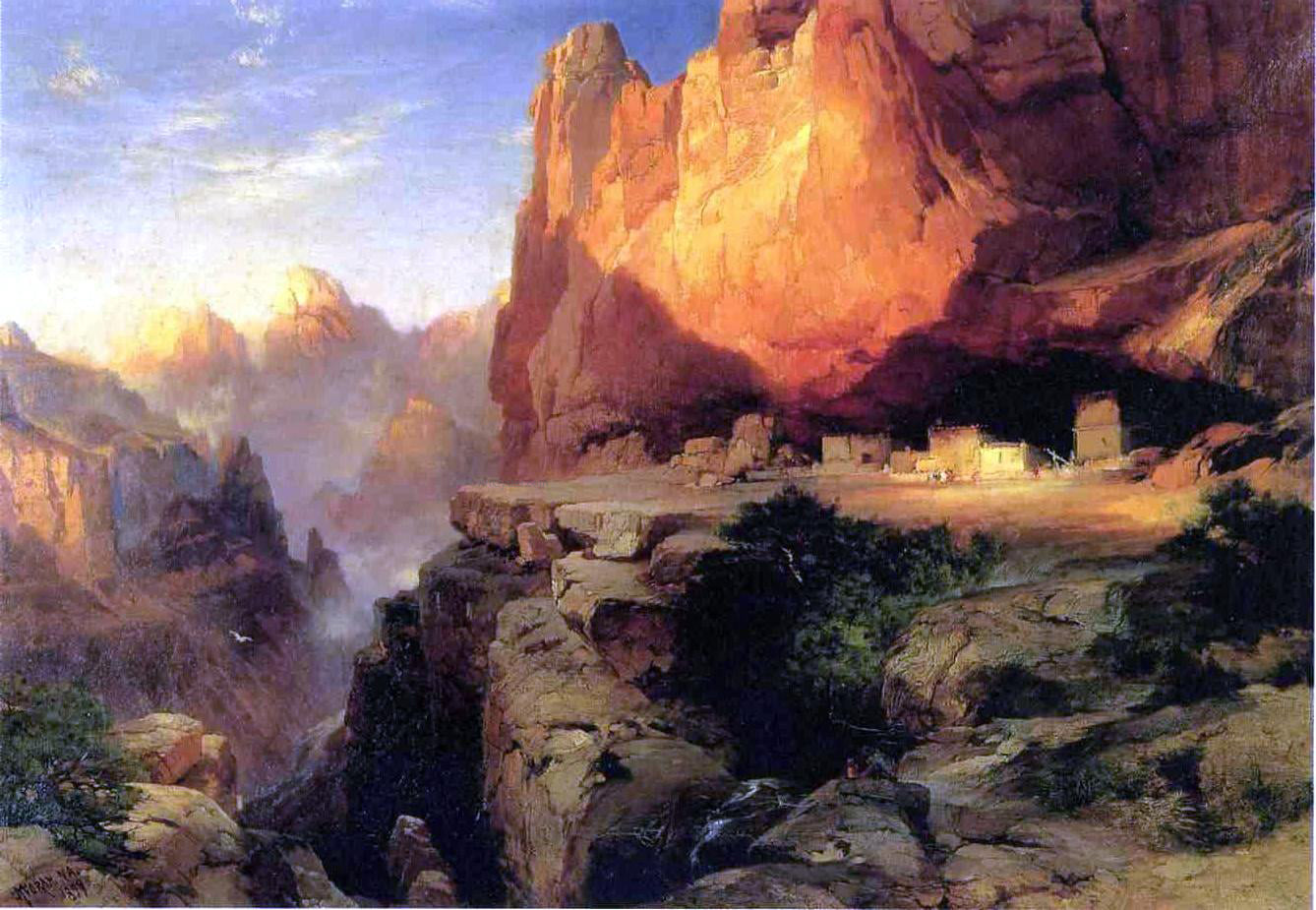Thomas Moran Cliff Dwellers - Hand Painted Oil Painting