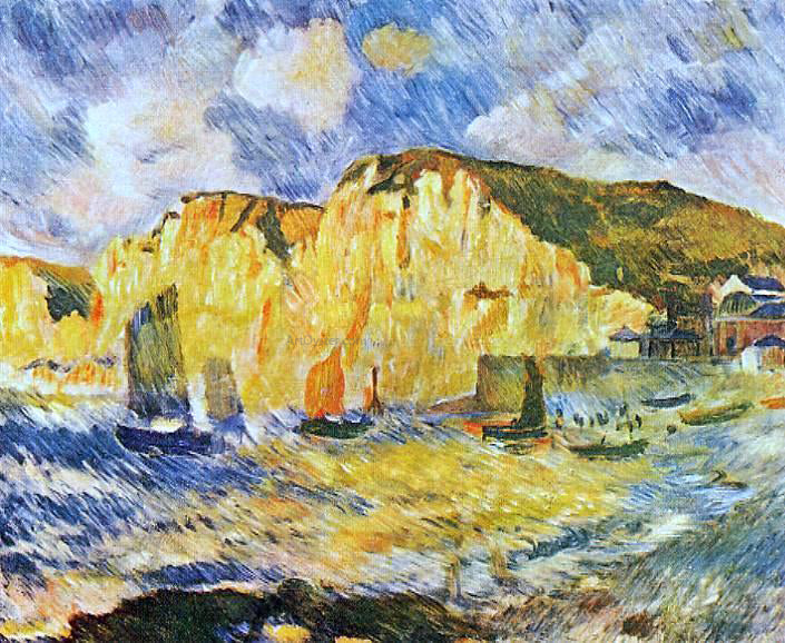 Pierre Auguste Renoir Cliffs - Hand Painted Oil Painting