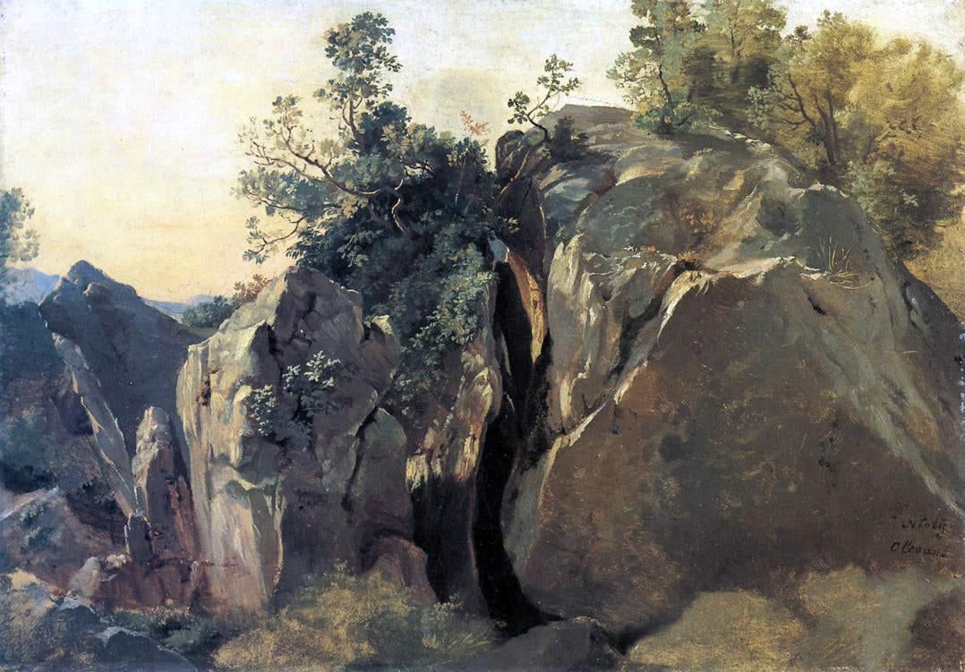 Friedrich Nerly Cliffs at Olevano - Hand Painted Oil Painting