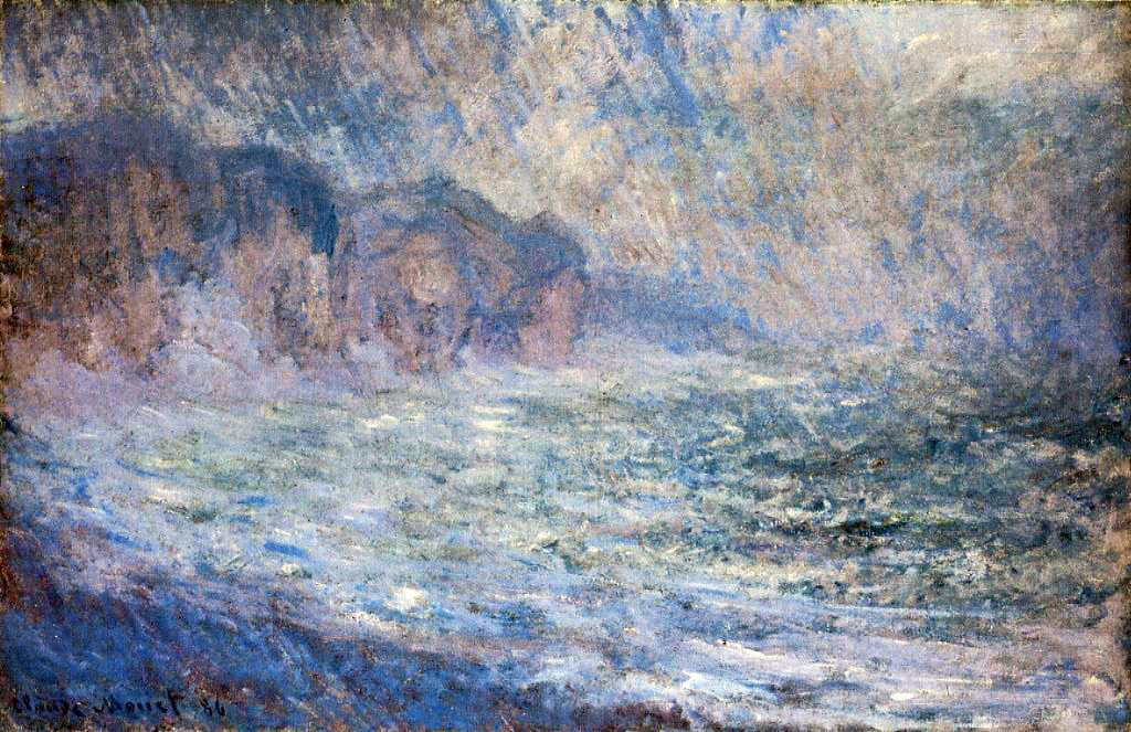 Claude Oscar Monet Cliffs at Pourville, Rain - Hand Painted Oil Painting