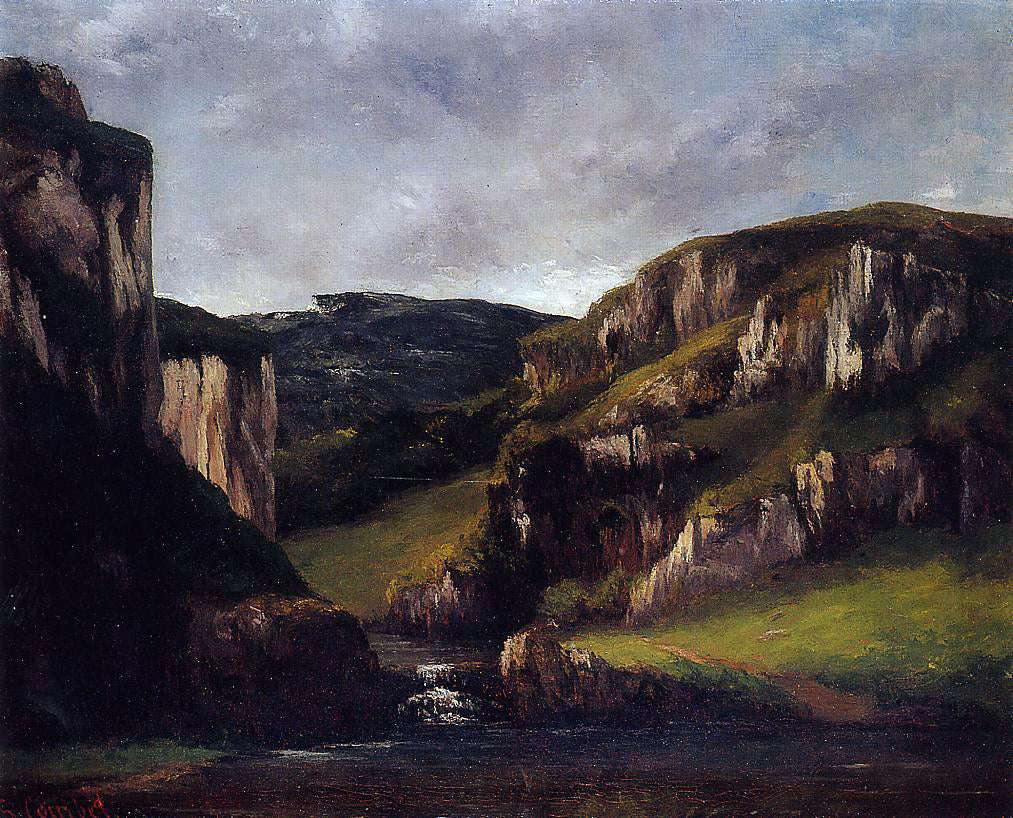 Gustave Courbet Cliffs near Ornans - Hand Painted Oil Painting