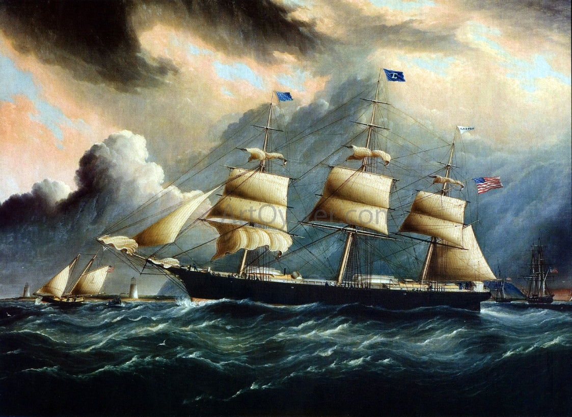 James E Buttersworth Clipper GASPEE off Sandy Hook - Hand Painted Oil Painting
