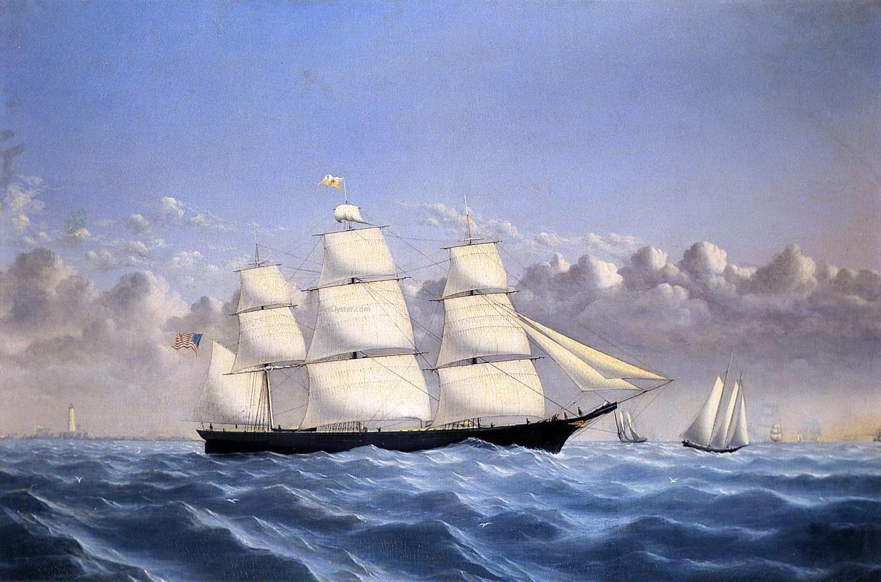 William Bradford Clipper Ship 'Golden West' of Boston, Outward Bound - Hand Painted Oil Painting